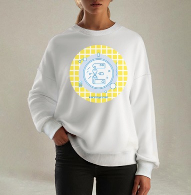 VARENYE T-SHIRT LETTER E / ФУТБОЛКА ВАРЕНЬЕ БУКВА Е, Свитшот оверсайз белый женский