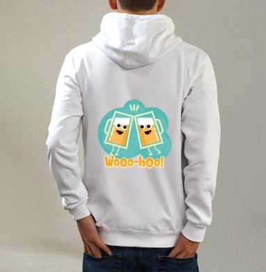 Весёлый тост с пивными бокалами Wooo-hoo! - Мужские Толстовки