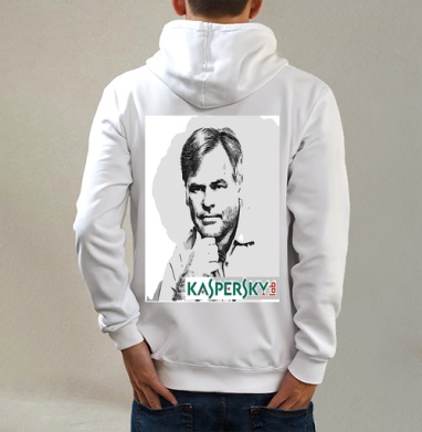 Kaspersky Lab / Лаборатория Касперского, Толстовка на молнии, печать на спине. муж. белая v3 320гр