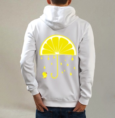 Rain again, Толстовка на молнии, печать на спине. муж. белая v3 320гр