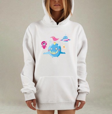 Весёлые монстры, Hoodie Mjhigh Dig, оверсайз, утепленная