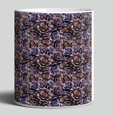Purple Rose Pattern – Темно-фиолетовые розы создают изысканный цветочный паттерн - Магазин футболок AnnArtshock - Дизайнерские принты