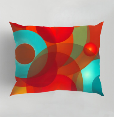 Яркая композиция Абстрактные Цветные Сферы / Abstract Colorful Spheres, Подушка декоративная 50х70 см