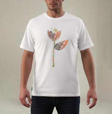 Необычный цветок с мягкими оттенками создающими теплую композицию, Футболка мужская REGULAR белая
