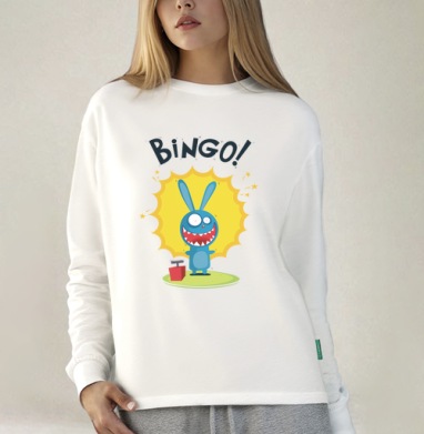 Bingo, Футболка лонгслив женская белая