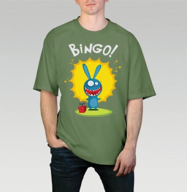 Bingo, Футболка мужская оверсайз оливковая