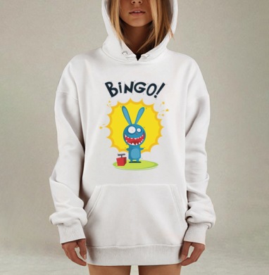Bingo, Hoodie Mjhigh Dig, оверсайз, утепленная