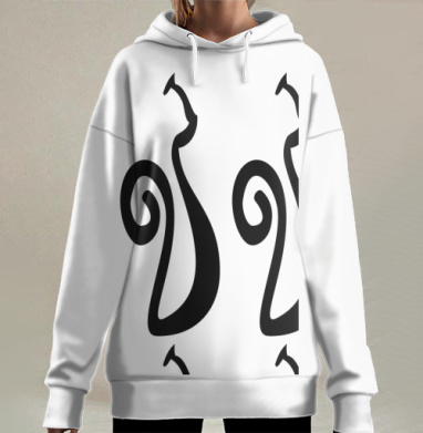 Стильная черная абстрактная фигура кошки для декора, Hoodie Long Oversize 3D