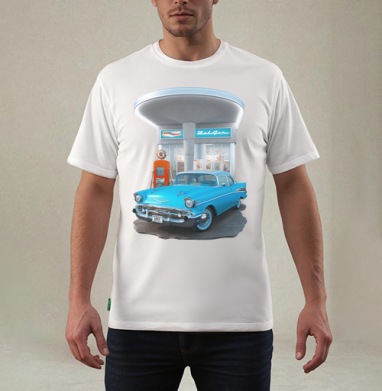 Chevrolet Bel Air / Шевроле Бел Эйр, Футболка мужская REGULAR белая