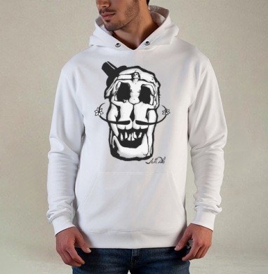 Dali Skull, Толстовка белая Regular, утепленная
