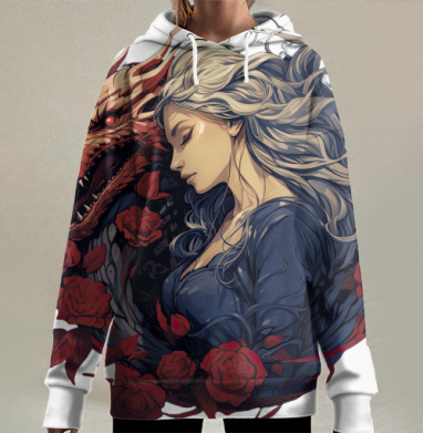 Дракон и Красавица: Гармония Сил и Красоты, Hoodie Long Oversize 3D