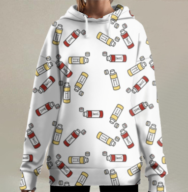 Смешение красок оранжевый желтый красный KEPCHUNEZ, Hoodie Long Oversize 3D
