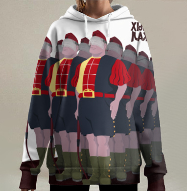 Ряд слепых солдат безвольное подчинение Королевство Крепких Зеркал, Hoodie Long Oversize 3D