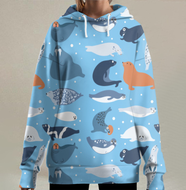Ластоногие, Hoodie Long Oversize 3D