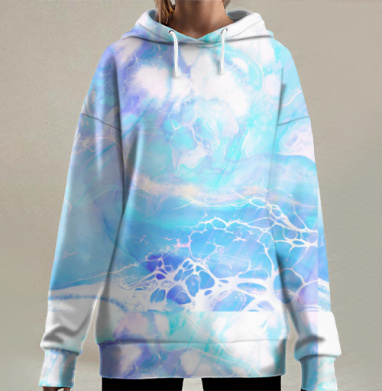 Лазурная волна, Hoodie Long Oversize 3D