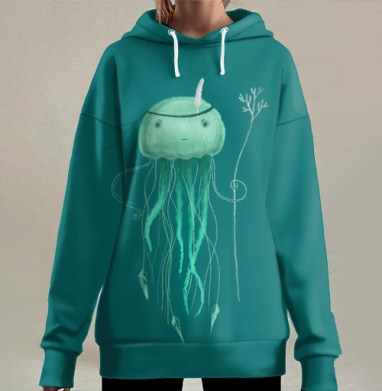 Вождь-медуза: мудрость подводного мира, Hoodie Long Oversize 3D