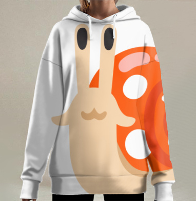 Улитка с мухомором медленное движение баланса между мирами, Hoodie Long Oversize 3D