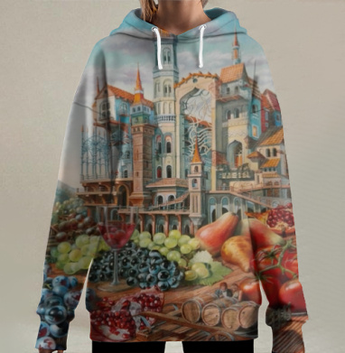 Пир Изобилия: Величие Замка и Щедрость Природы, Hoodie Long Oversize 3D