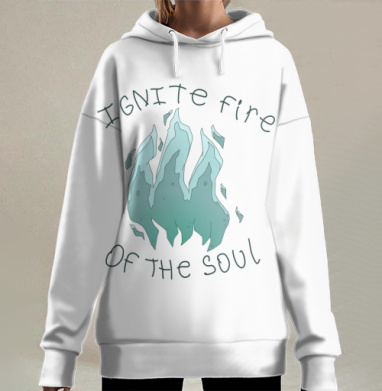 Зажги огонь души холодные оттенки пламени, Hoodie Long Oversize 3D
