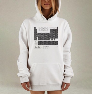 Periodic table of DJing, Hoodie Mjhigh Dig, оверсайз, утепленная