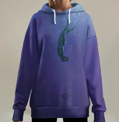 Глубина отчаяния: падение в темные воды, Hoodie Long Oversize 3D