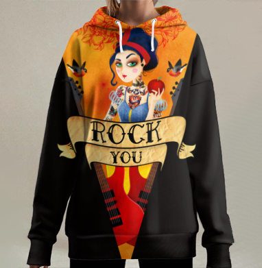 Рок принцесса, Hoodie Long Oversize 3D