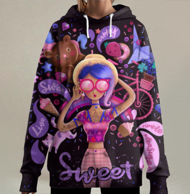 Сладкий, Hoodie Long Oversize 3D