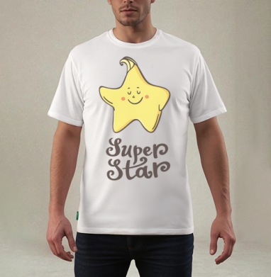 Очаровательная улыбающаяся звезда Super Star - Магазин футболок DariiArt - Дизайнерские принты