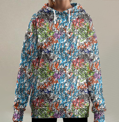 Теги, Hoodie Long Oversize 3D