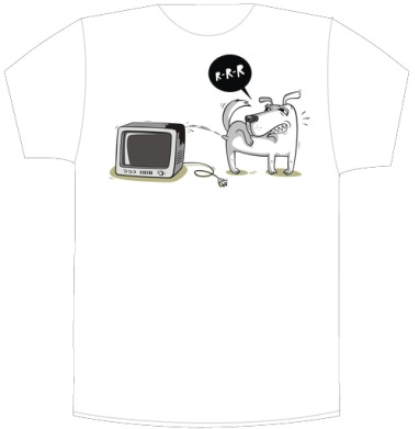 Angry Dog Peeing on Old Television – Злой пес писает на старый телевизор - Своя футболка белая A3 (30 x 40 см), страница 8