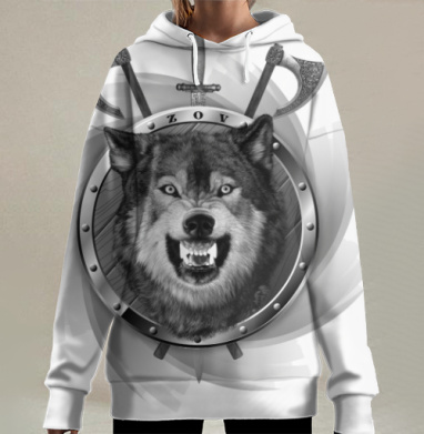 Волчья Сила Оружие и Стойкость Зов, Hoodie Long Oversize 3D