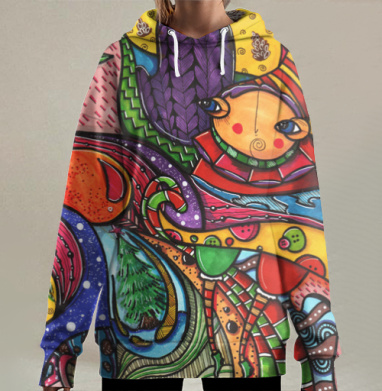 Сюрреалистический калейдоскоп внутреннего мира, Hoodie Long Oversize 3D