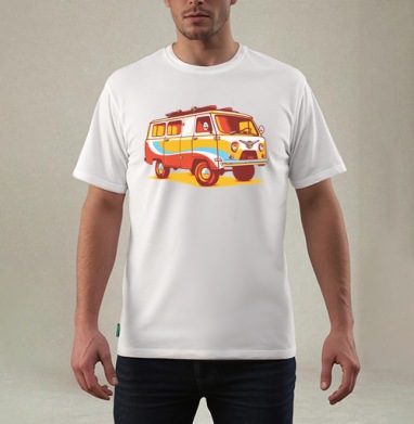 Хиппи Уазик, Футболка мужская REGULAR белая