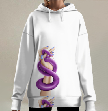 Женская власть и фиолетовая змея в искусстве, Hoodie Long Oversize 3D