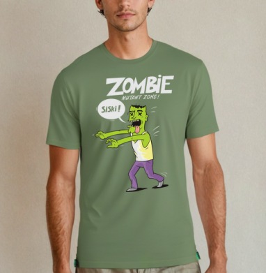 Zombie - Mutant Zone! - Купить мужские футболки regular Posirtive в Москве, цена мужских футболок regular  с прикольными принтами - магазин дизайнерской одежды Maryjane