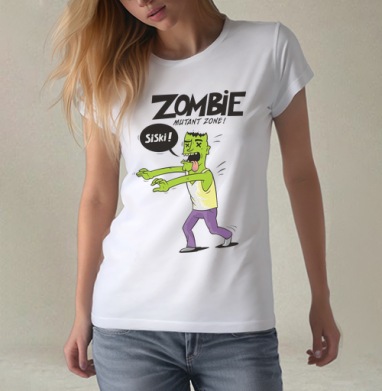 Zombie - Mutant Zone!, Футболка женская белая 180гр