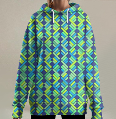 Абстрактный геометрический узор, Hoodie Long Oversize 3D