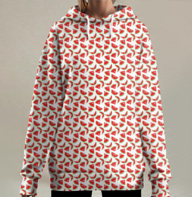 Арбуз, Hoodie Long Oversize 3D