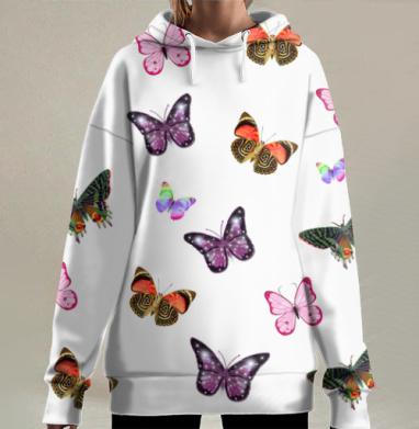 Бабочки для настроения, Hoodie Long Oversize 3D