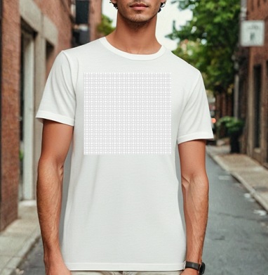White Puzzle Piece Geometry / Белая геометрия деталей пазла черных линий, Футболка мужская Base белая