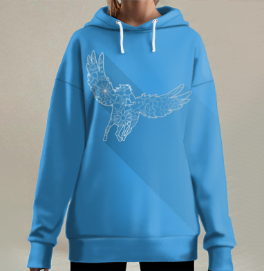 Белый пегас, Hoodie Long Oversize 3D