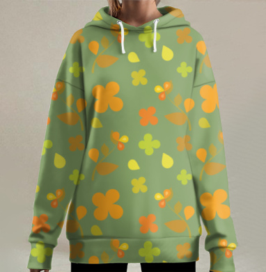 Бесшовный паттерн, Hoodie Long Oversize 3D