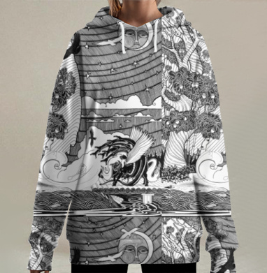 Мифическая битва на Калиновом мосту сюжет природы духа, Hoodie Long Oversize 3D