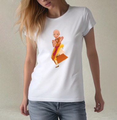 Маленький отважный мастер Shaolin Monk / Шаолиньский монах кунг-фу, Футболка женская белая 180гр