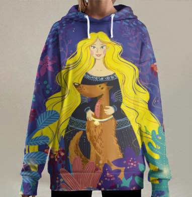 Человек собачке друг, Hoodie Long Oversize 3D