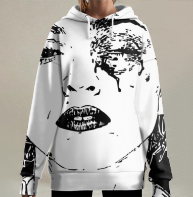 Crystal_castles_Black_Eye, Hoodie Long Oversize 3D