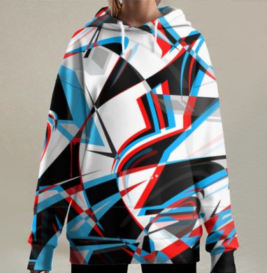 Цветное безумие, Hoodie Long Oversize 3D