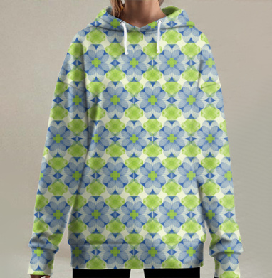 Современный геометрический абстрактный паттерн, Hoodie Long Oversize 3D