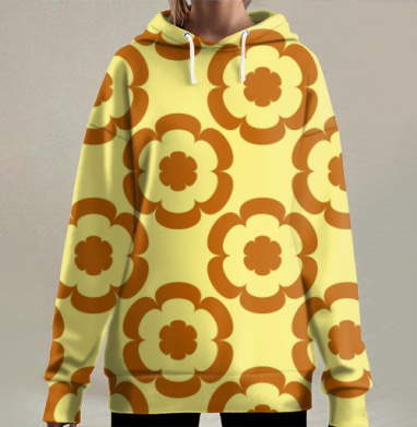 Цветы, Hoodie Long Oversize 3D
