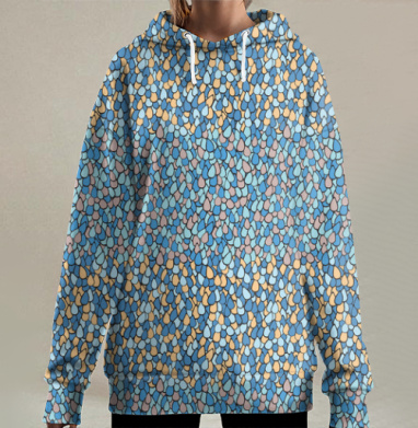 Капельная гармония природного ритма, Hoodie Long Oversize 3D